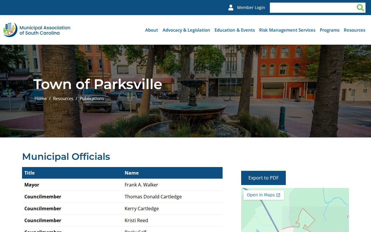 Parksville criminal history municipal directory profile