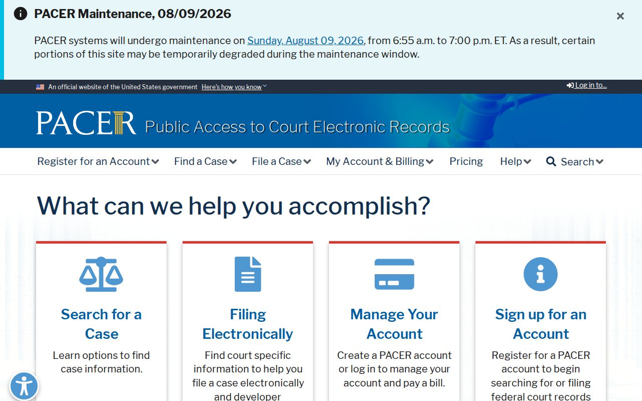 Plum Branch criminal history federal PACER case search