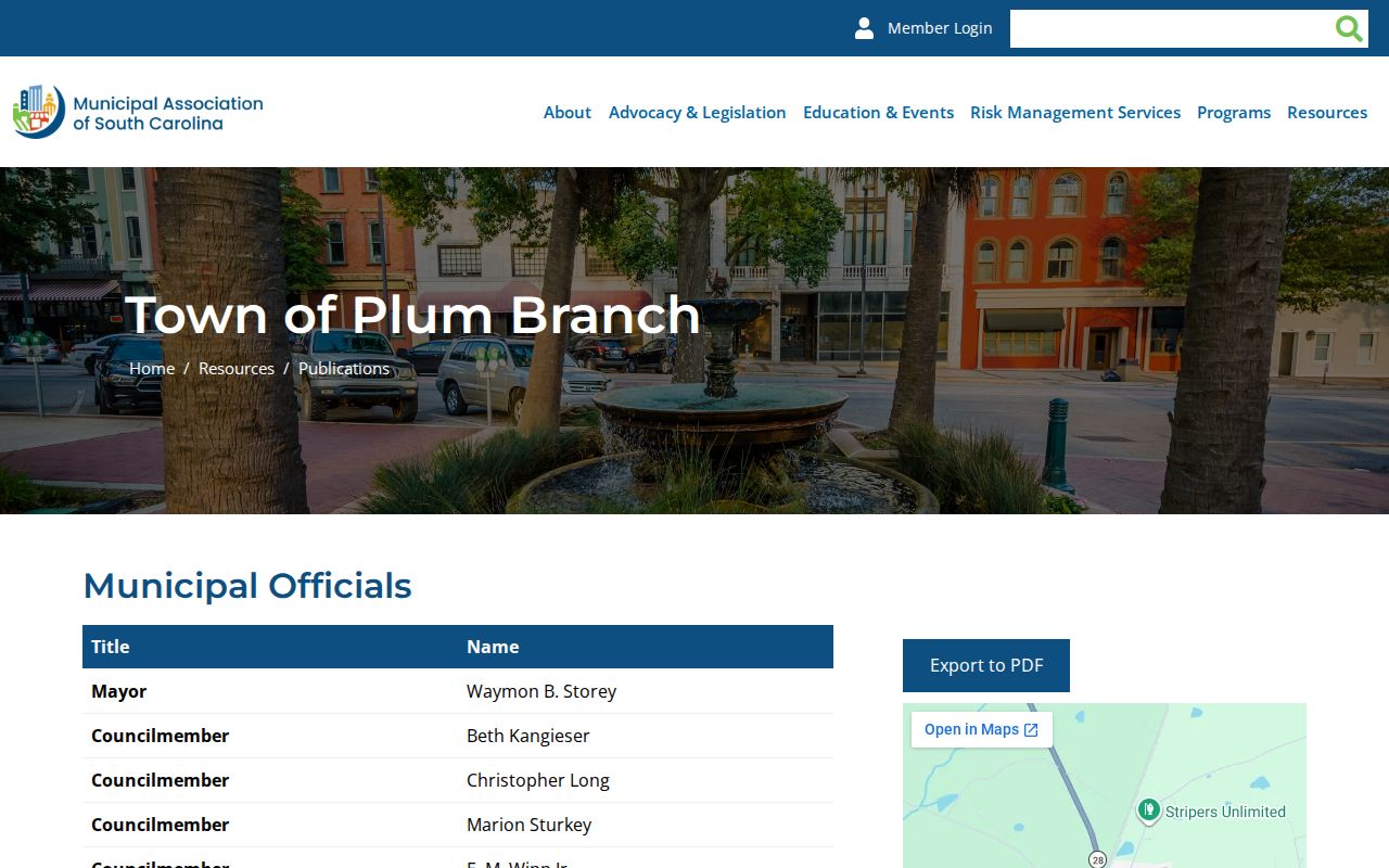 Plum Branch criminal history municipal directory profile