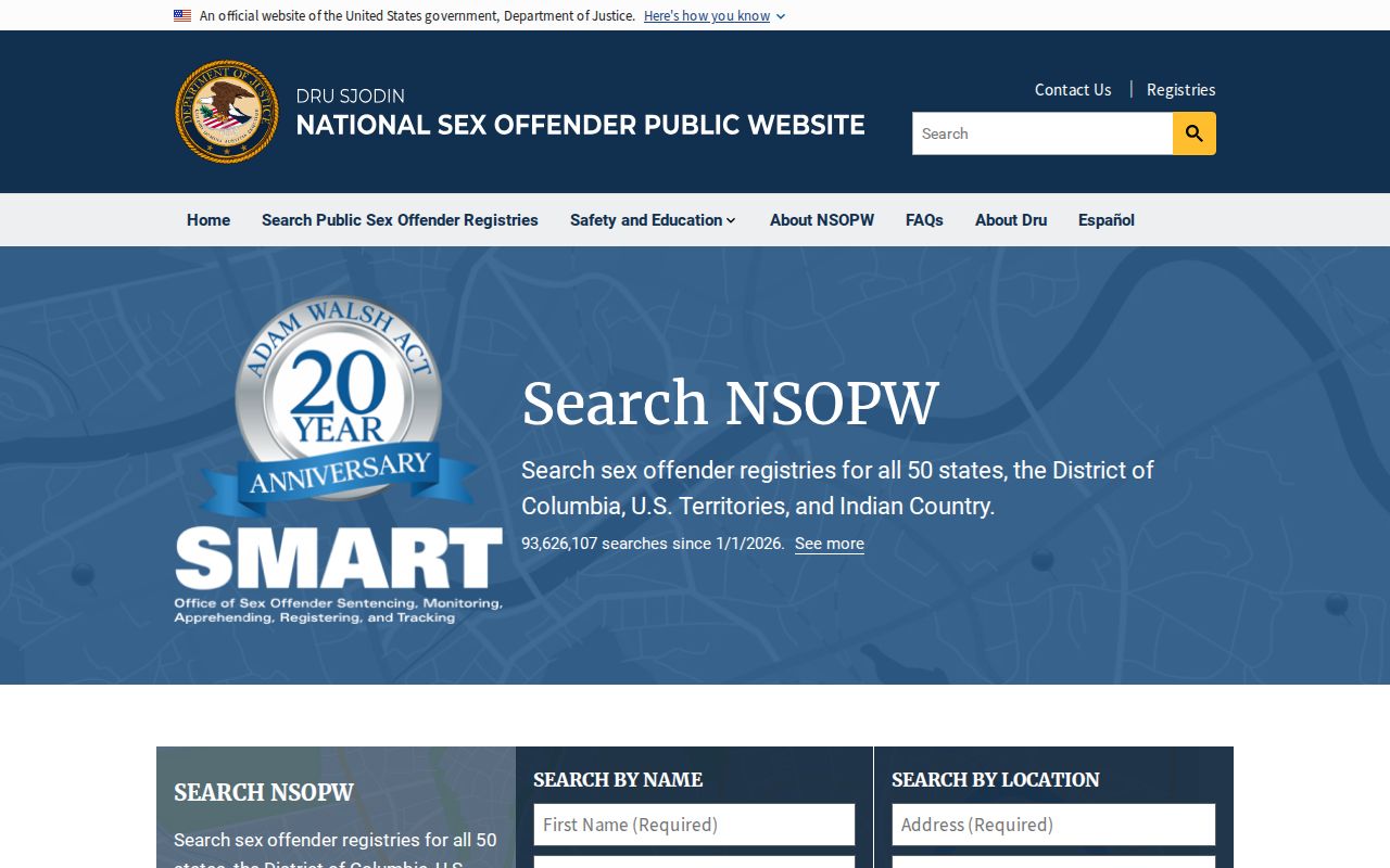 McCormick County sex offender check national NSOPW search interface